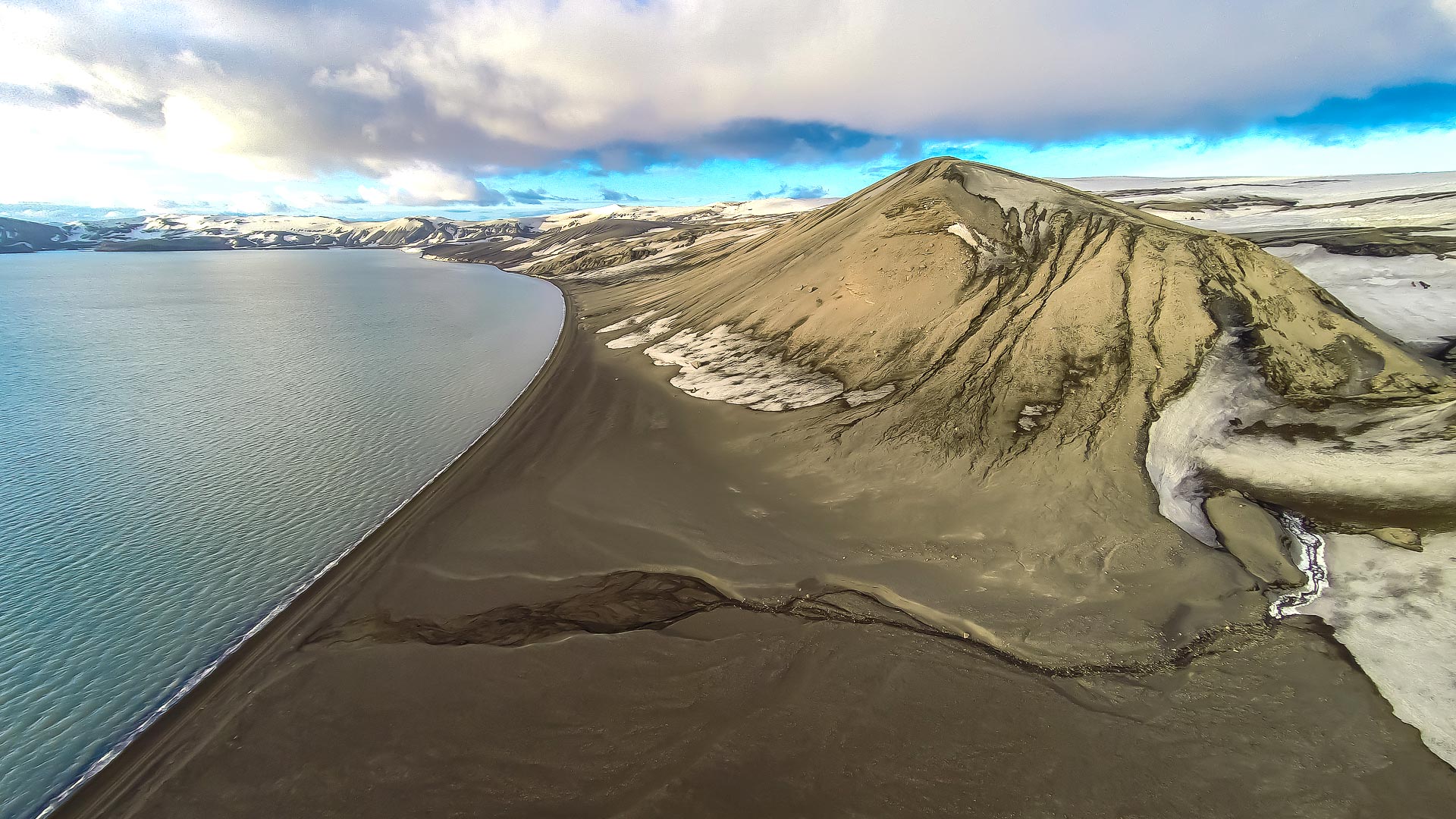 We next turn southeast, to reach the volcanically active Deception Island ...